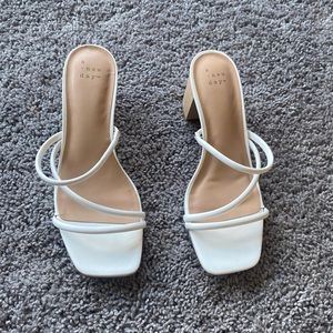 target white wedge heels